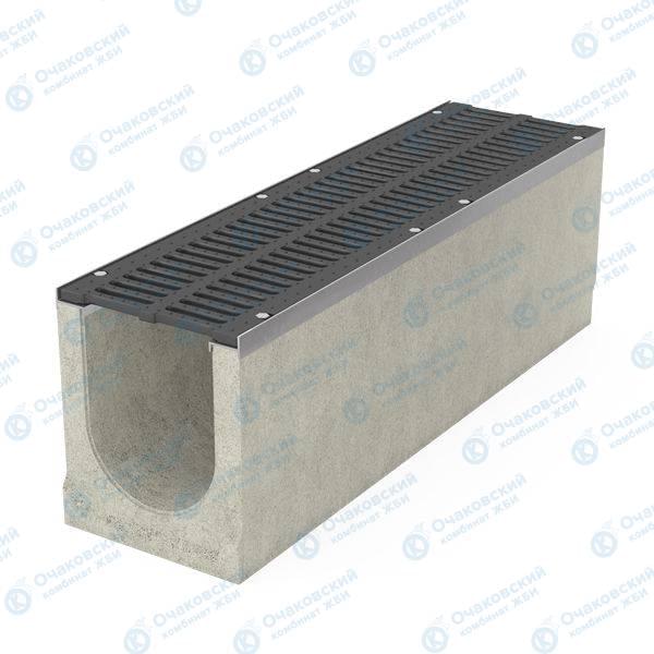 Лоток бетонный RAINPRO DN200 ЛВ-20.30.28 с решетками ВЧ-50 кл. C250 (щелевая)